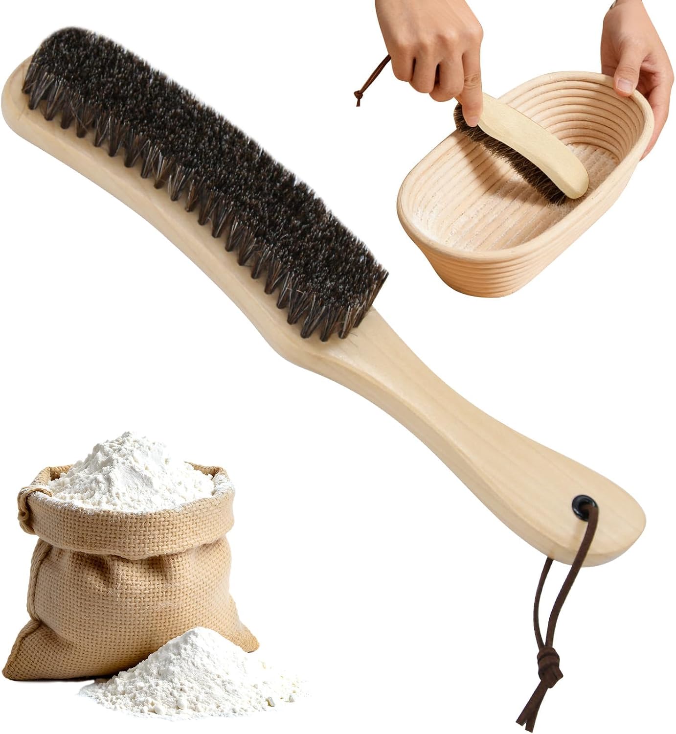 Brosse pour nettoyer le comptoir et la pierre à pizza (ne convient pas aux bannetons)